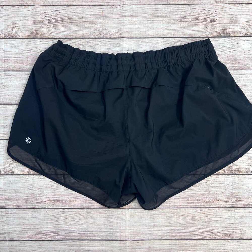 Athleta Mesh Racer Run Short 4" | Size XL | Black | Lightweight Running‎ Shorts